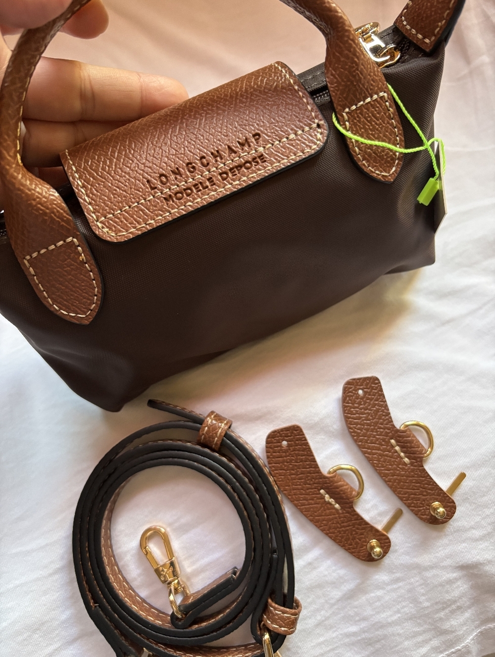 Longchamp Chocolate BROWN Mini Bag with Removable Strap NWT - Picture 2 of 5
